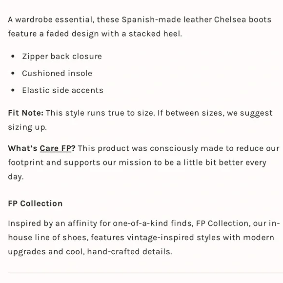 New in box Free People Chelsea Boots in Chalk - Picture 4 of 5